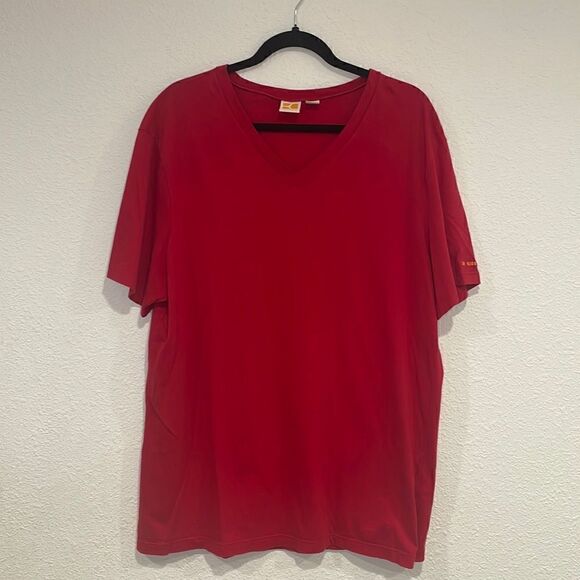 Hugo boss, boss orange, men’s | red V-neck t-shirt | Size XL. - Picture 2 of 9